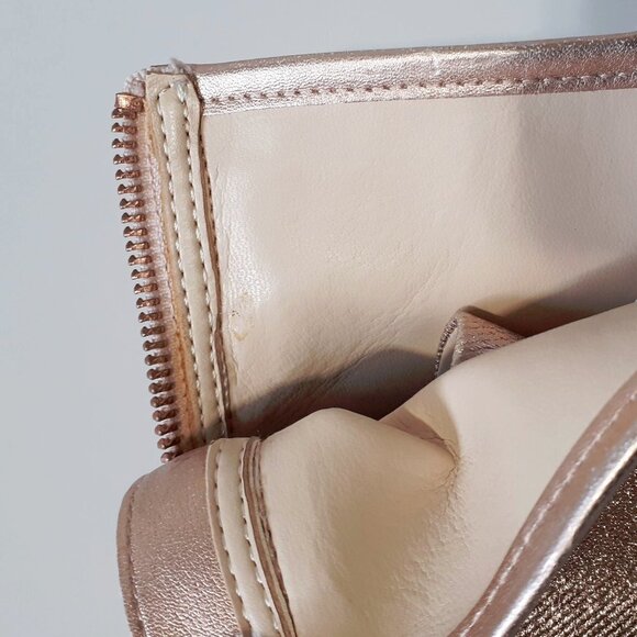 EUC Nine West shiny effect rose gold faux leather, suede high top sneakers, 6 - Picture 14 of 16